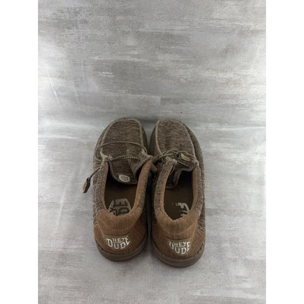 Hey Dude Wally Sport Knit Tan Men Size 8 Loafers Slip On Shoes 40536-255
